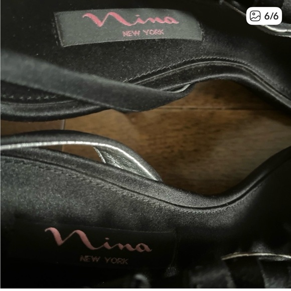 Nina Black Ruffled Heels - Picture 6 of 6